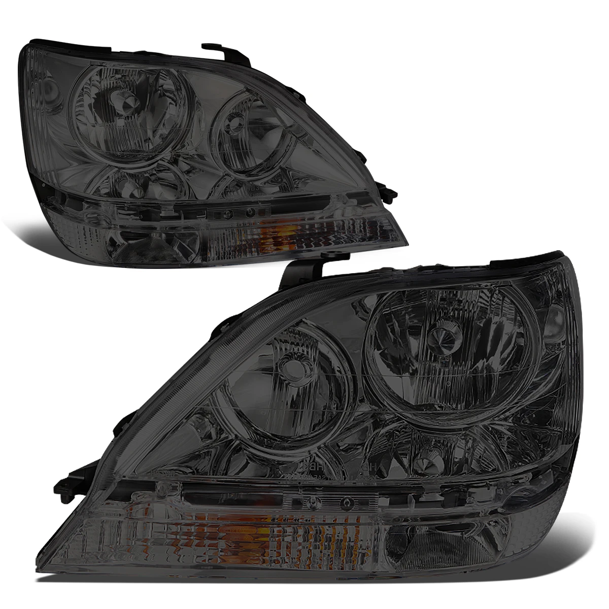 99-03 Lexus Rx300 Factory Style Replacement Headlights - Smoked / Amber 3 99-03 Lexus Rx300 Factory Style Replacement Headlights - Smoked / Amber - Image 3
