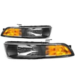 99-03 Mitsubishi Galant Factory Style Replacement Headlights - Black / Amber