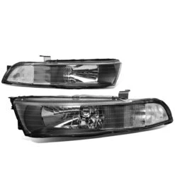 99-03 Mitsubishi Galant Factory Style Replacement Headlights - Black / Clear -High-Efficiency Car Light Store 99 03 mitsubishi galant factory style replacement headlights black clear 68