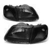99-04 Ford F150 Euro Style Crystal Headlights + Corner Lens - Black