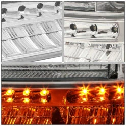 HID Combo 99-04 Ford F250/F350 Super Duty Headlight + Bumper + LED Turn Signal Light - Chrome Amber -High-Efficiency Car Light Store 99 04 ford f250 f350 super duty headlight bumper led turn signal light chrome amber 136