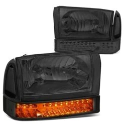 HID Combo 99-04 Ford F250/F350 Super Duty Headlight + Bumper + LED Turn Signal Light - Smoked Clear 11 HID Combo 99-04 Ford F250/F350 Super Duty Headlight + Bumper + LED Turn Signal Light - Smoked Clear -High-Efficiency Car Light Store 99 04 ford f250 f350 super duty headlight bumper led turn signal light smoked clear 132