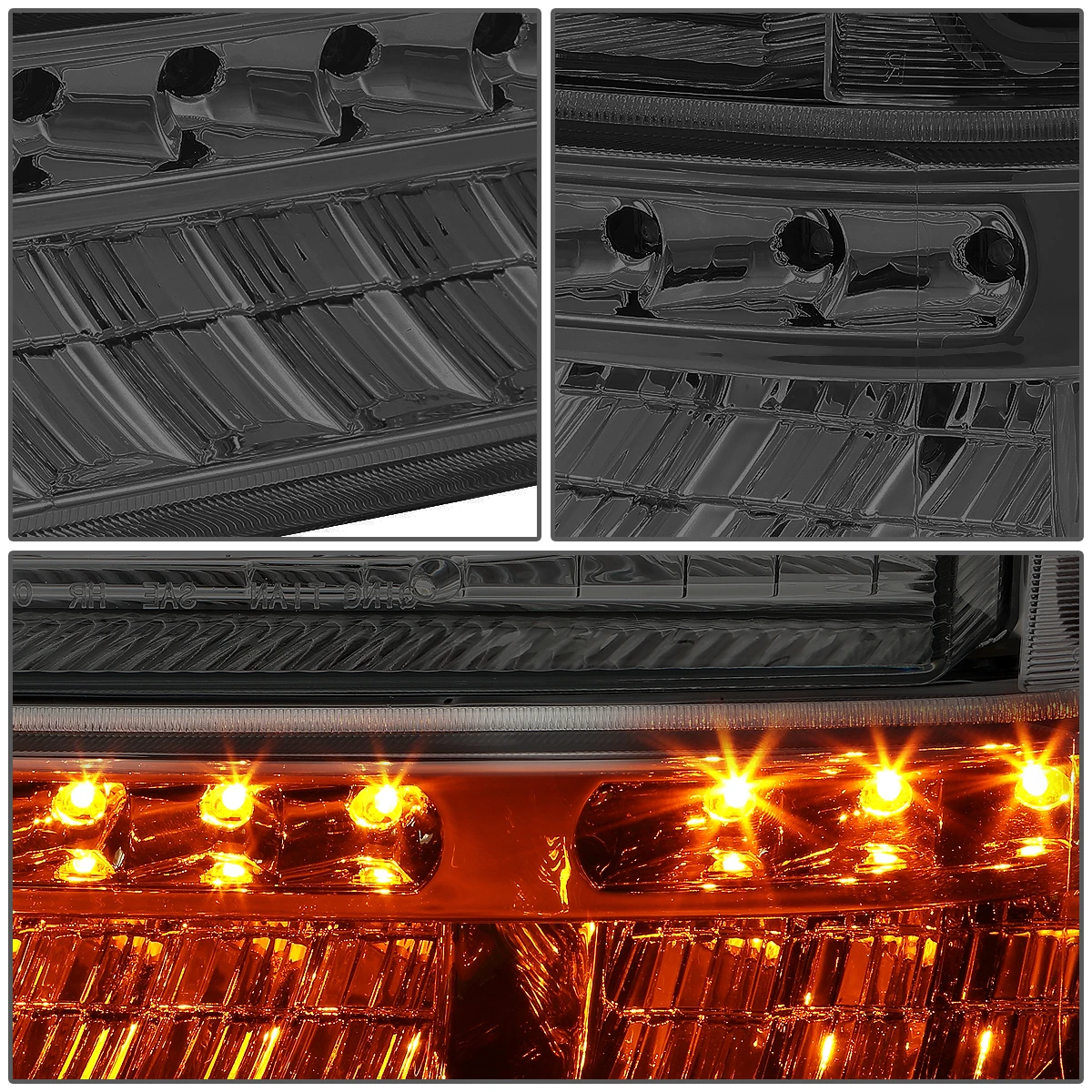 HID Combo 99-04 Ford F250/F350 Super Duty Headlight + Bumper + LED Turn Signal Light - Smoked Clear 5 HID Combo 99-04 Ford F250/F350 Super Duty Headlight + Bumper + LED Turn Signal Light - Smoked Clear - Image 5