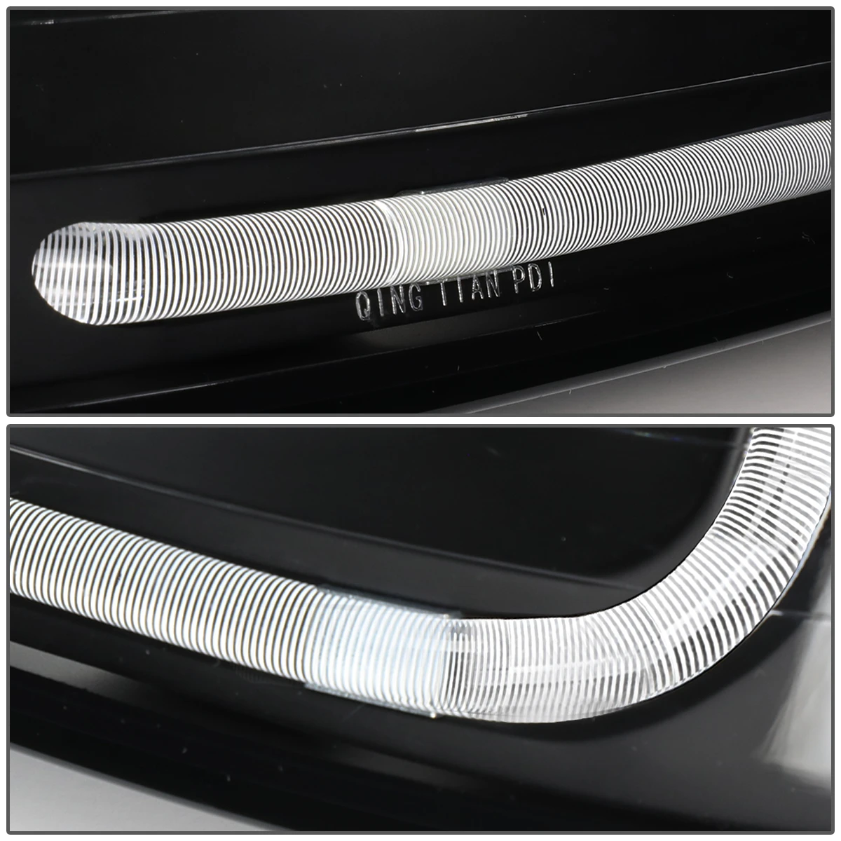 99-04 Ford Mustang LED DRL Bar Headlights - Black / Amber 4 99-04 Ford Mustang LED DRL Bar Headlights - Black / Amber - Image 4