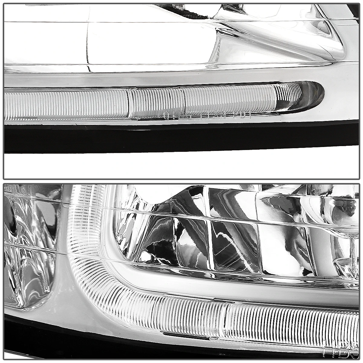 99-04 Ford Mustang LED DRL Bar Headlights - Chrome / Clear 4 99-04 Ford Mustang LED DRL Bar Headlights - Chrome / Clear - Image 4