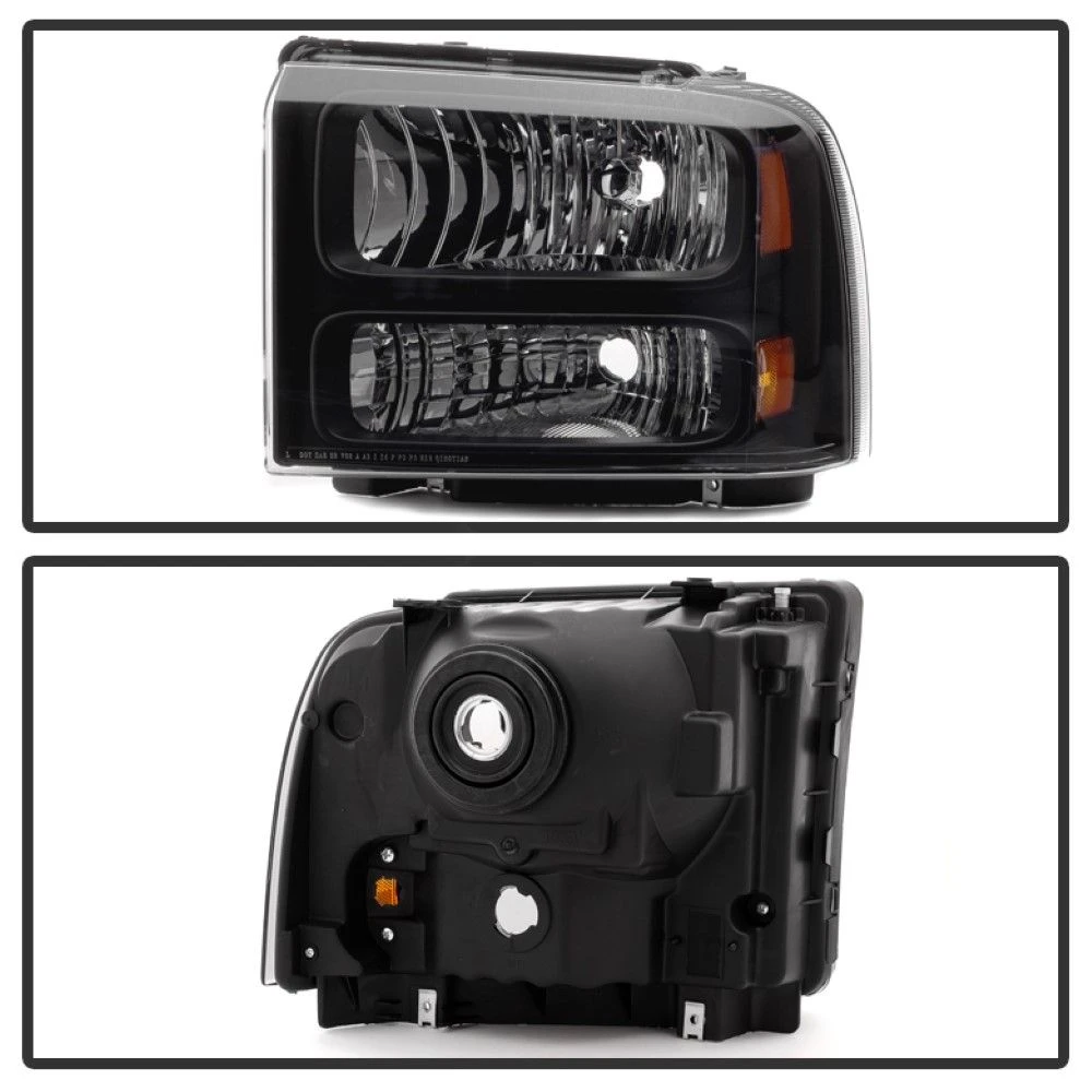 Spyder 99-04 Ford Super Duty / Excursion OE-Style Headlights 1 PC - Black Housing 2 Spyder 99-04 Ford Super Duty / Excursion OE-Style Headlights 1 PC - Black Housing - Image 2
