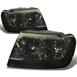 99-04 Jeep Grand Cherokee Replacement Crystal Headlights - Smoked Clear