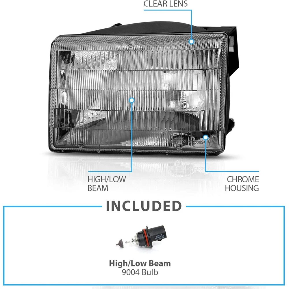 CG 93-98 Jeep Grand Cherokee Replacement Crystal Headlights - Pair 3 CG 93-98 Jeep Grand Cherokee Replacement Crystal Headlights - Pair - Image 3