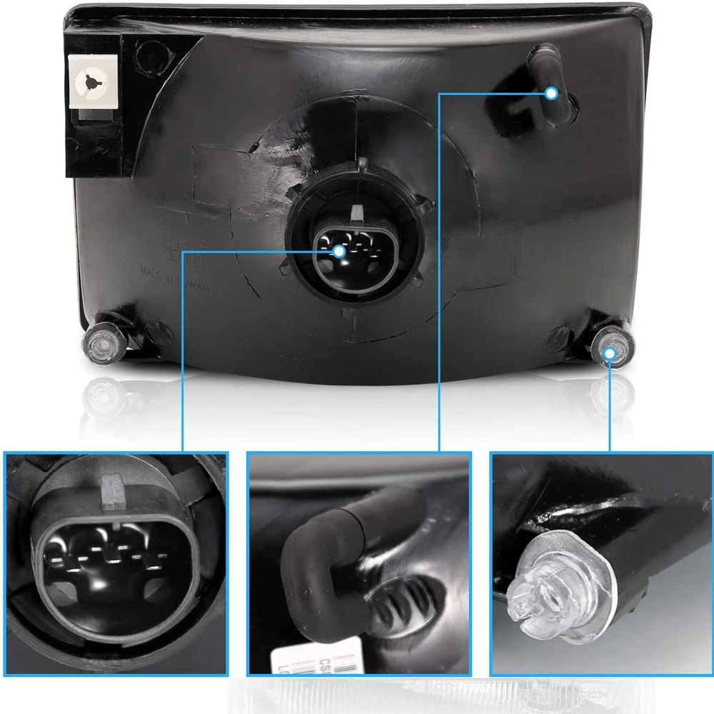 CG 93-98 Jeep Grand Cherokee Replacement Crystal Headlights - Pair 4 CG 93-98 Jeep Grand Cherokee Replacement Crystal Headlights - Pair - Image 4