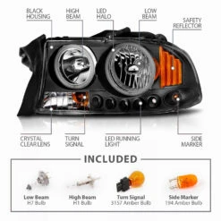 CG 97-04 Dodge Dakota/98-03 Durango - Replacement Black Housing Headlights W/ LED Halos 1 Piece Assembly -High-Efficiency Car Light Store cg 97 04 dodge dakota 98 03 durango replacement black housing headlights w ccfl halos 1 piece assembly 118