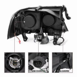 CG 97-04 Dodge Dakota/98-03 Durango - Replacement Black Housing Headlights W/ LED Halos 1 Piece Assembly -High-Efficiency Car Light Store cg 97 04 dodge dakota 98 03 durango replacement black housing headlights w ccfl halos 1 piece assembly 121