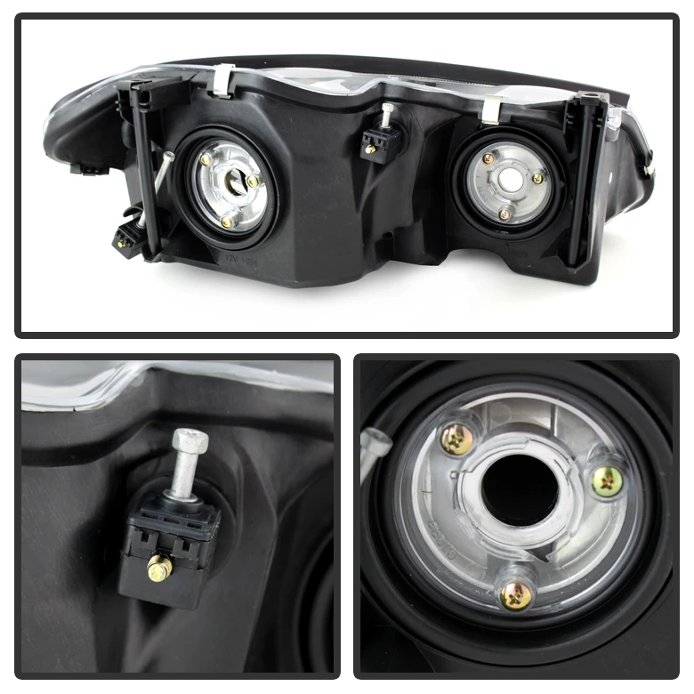 HID Combo 1999-2004 Chrysler 300M Replacement Crystal Headlights - Black 3 HID Combo 1999-2004 Chrysler 300M Replacement Crystal Headlights - Black - Image 3