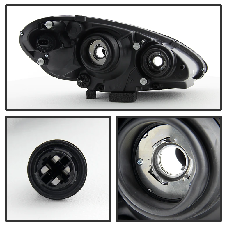 HID Combo 2006-2010 Chrysler PT Cruiser Replacement Crystal Headlights - Black 3 HID Combo 2006-2010 Chrysler PT Cruiser Replacement Crystal Headlights - Black - Image 3