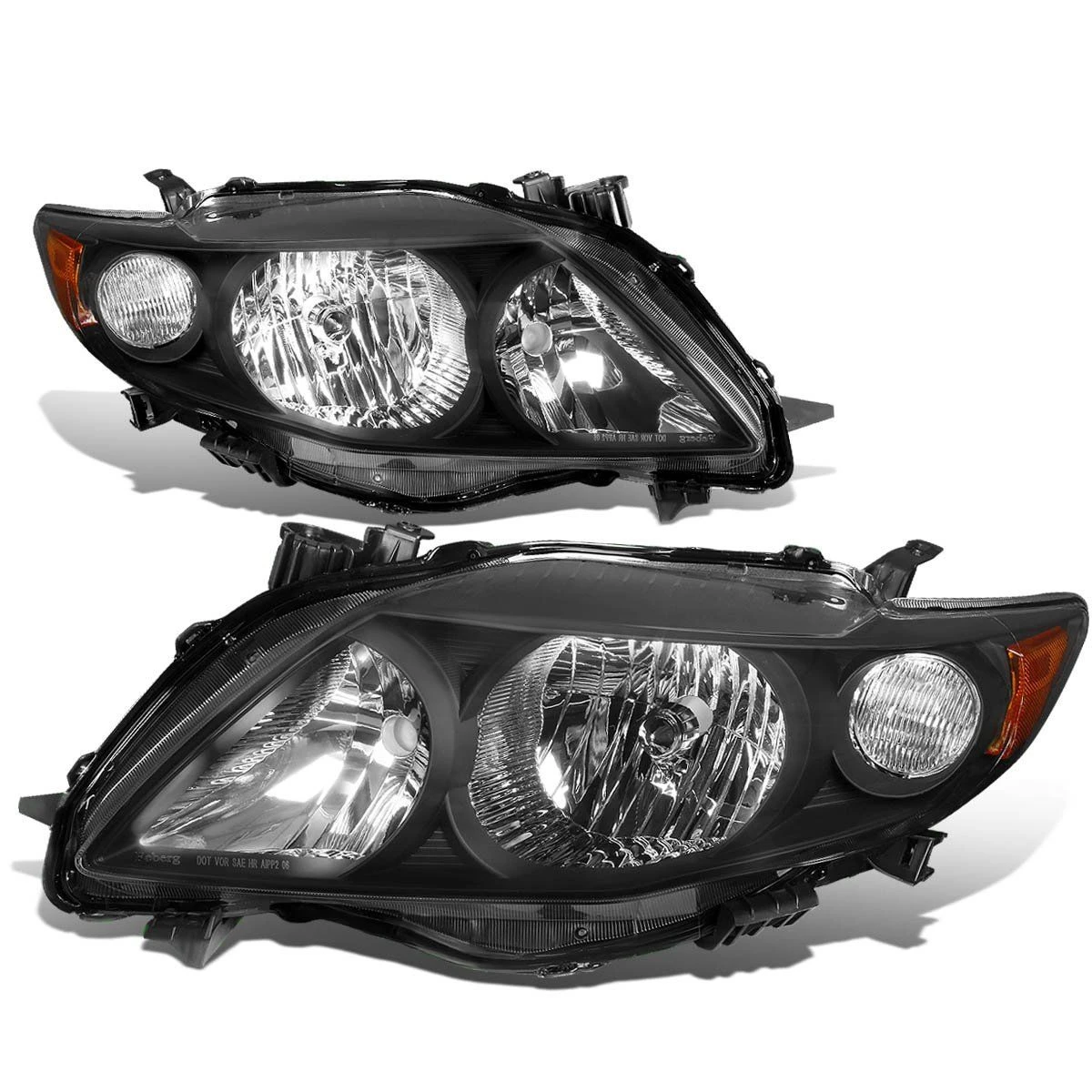 2009-2010 Toyota Corolla Replacement Crystal Headlights - Black 1 2009-2010 Toyota Corolla Replacement Crystal Headlights - Black