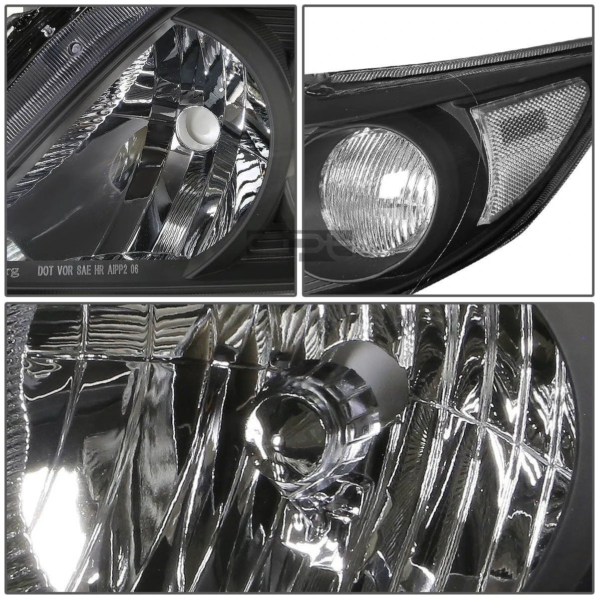 2009-2010 Toyota Corolla Replacement Crystal Headlights - Black Clear 2 2009-2010 Toyota Corolla Replacement Crystal Headlights - Black Clear - Image 2