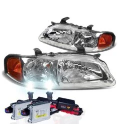HID Combo 00-03 Nissan Sentra Euro Style Crystal Headlights- Chrome