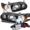 HID Combo 01-02 Toyota Corolla 1-Piece Crystal Headlights - Black