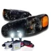 HID Combo 01-02 Toyota Corolla Crystal Replacement Headlights With Corner Lens - Smoked
