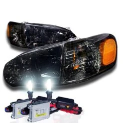 HID Combo 01-02 Toyota Corolla Crystal Replacement Headlights With Corner Lens - Smoked