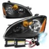 HID Combo 02-04 Nissan Altima Crystal Headlights - Amber / Black