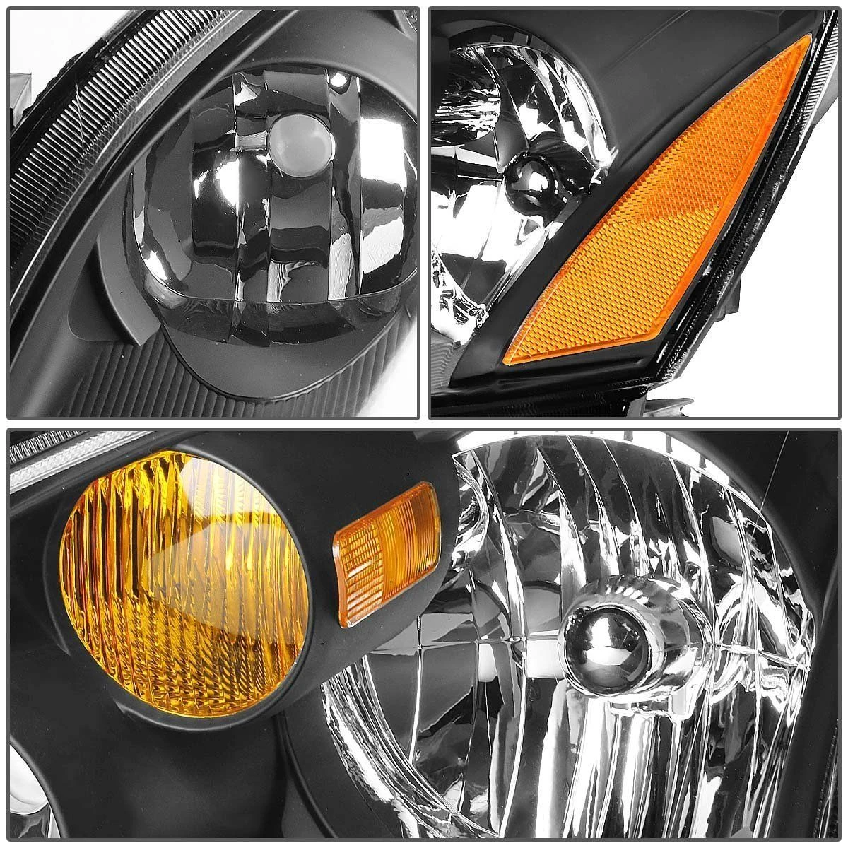 HID Combo 02-04 Nissan Altima Crystal Headlights - Amber / Black 2 HID Combo 02-04 Nissan Altima Crystal Headlights - Amber / Black - Image 2