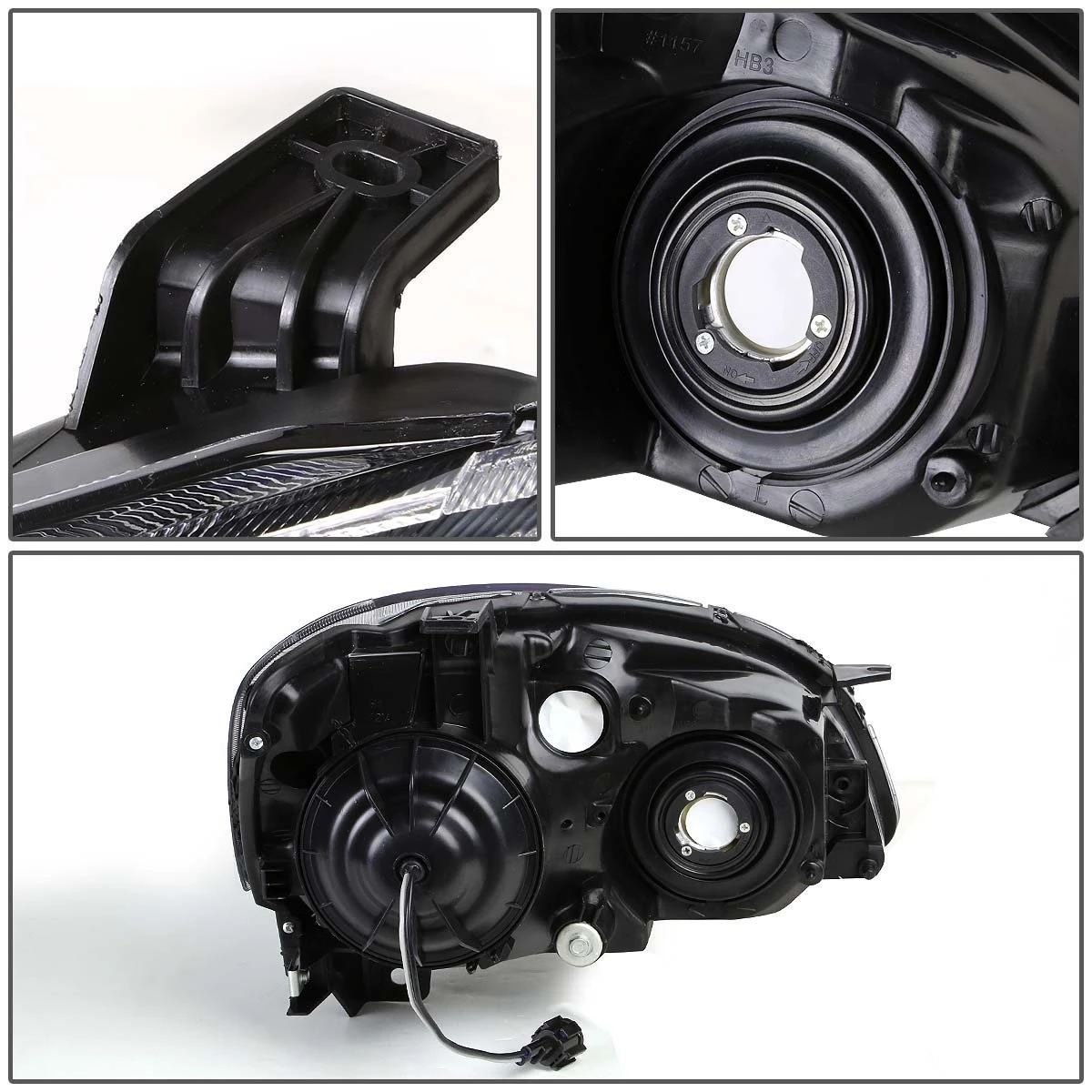 HID Combo 02-04 Nissan Altima Crystal Headlights - Amber / Black 3 HID Combo 02-04 Nissan Altima Crystal Headlights - Amber / Black - Image 3