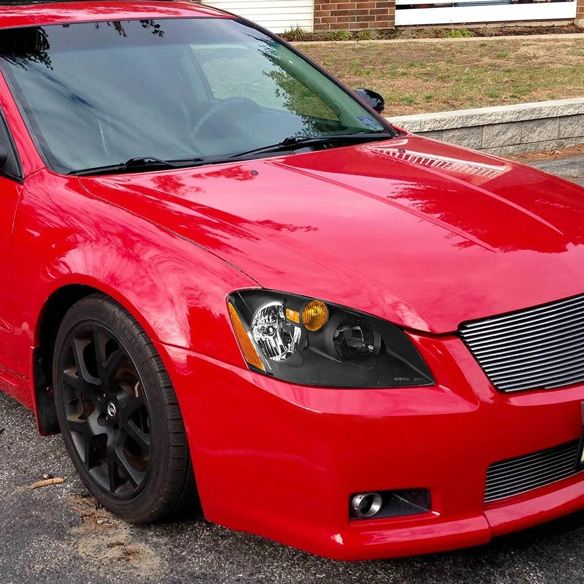 HID Combo 02-04 Nissan Altima Crystal Headlights - Amber / Black 5 HID Combo 02-04 Nissan Altima Crystal Headlights - Amber / Black - Image 5