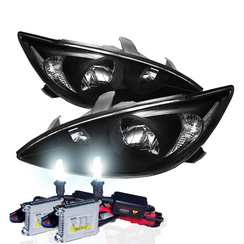 HID Combo 02-04 Toyota Camry (Clear Reflector) Replacement Crystal Headlights - Black 1 HID Combo 02-04 Toyota Camry (Clear Reflector) Replacement Crystal Headlights - Black
