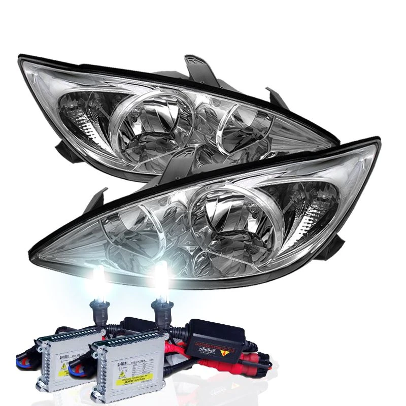 HID Combo 02-04 Toyota Camry (Clear Reflector) Replacement Crystal Headlights - Chrome 1 HID Combo 02-04 Toyota Camry (Clear Reflector) Replacement Crystal Headlights - Chrome
