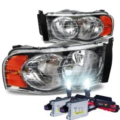 HID Combo 2002-2005 Dodge RAM 1500 2500 3500 Crystal Headlights- Chrome