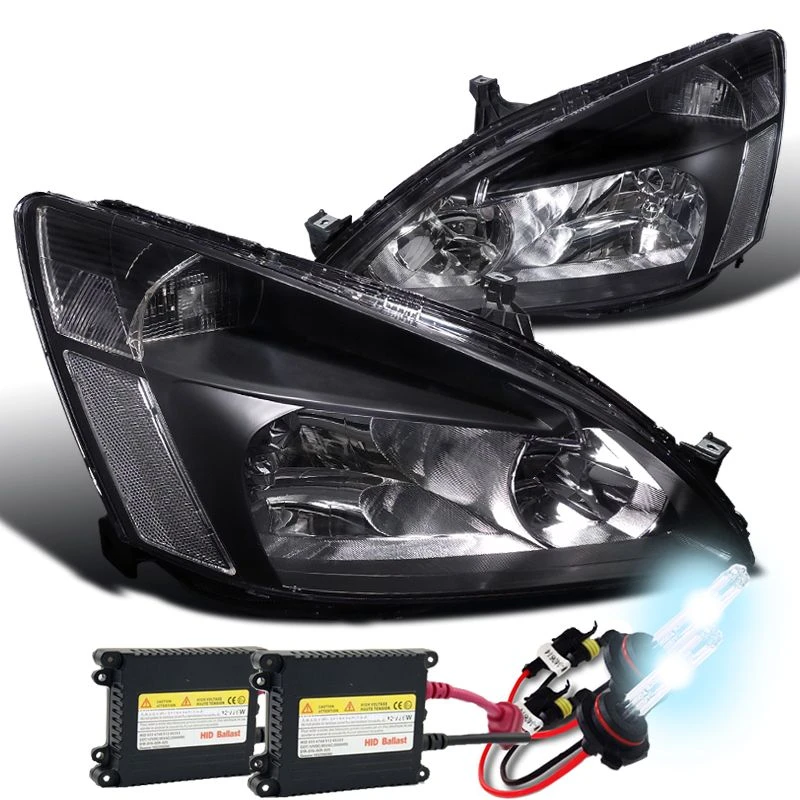 HID Combo 03-07 Honda Accord Euro Style Crystal Headlights - Black 1 HID Combo 03-07 Honda Accord Euro Style Crystal Headlights - Black