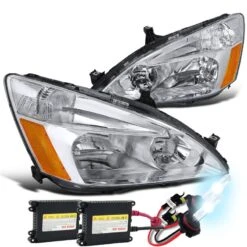HID Combo 2003-2007 Honda Accord 2D / 4D Euro Crystal Headlights - Chrome