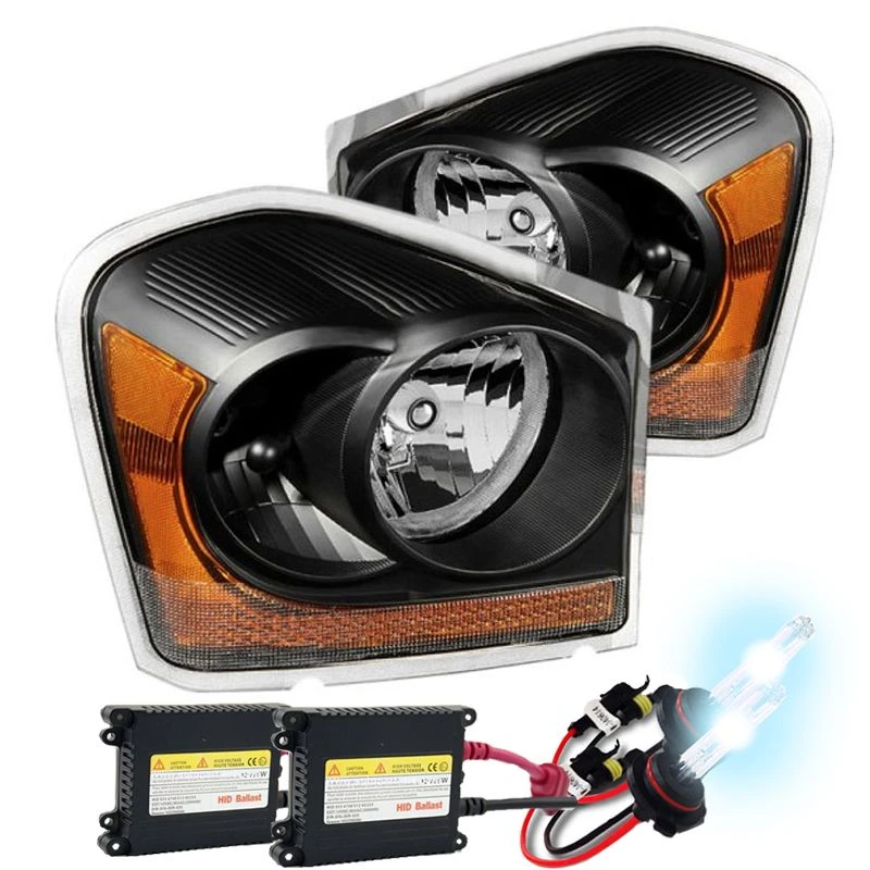 HID Combo 04-05 Dodge Durango OEM Style Replacement Headlights - Black 1 HID Combo 04-05 Dodge Durango OEM Style Replacement Headlights - Black