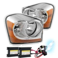 HID Combo 04-05 Dodge Durango OEM Style Replacement Headlights - Chrome