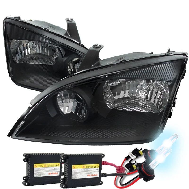 HID Combo 05-07 Ford Focus Replacement Crystal Headlights - Black 1 HID Combo 05-07 Ford Focus Replacement Crystal Headlights - Black