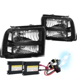 HID Combo 05-07 Ford Super Duty OE Style Headlight Lamp Assembly (Black Housing) - 1 Gen F-250/F-350/F-450/F-550
