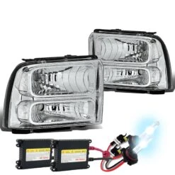 HID Combo 05-07 Ford Super Duty OE Style Headlight Lamp Assembly (Chrome Housing) - 1 Gen F-250/F-350/F-450/F-550