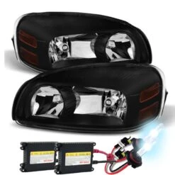 HID Combo 05-09 Chevy Uplander Crystal Replacement Headlights - Black