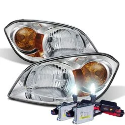 HID Combo 05-10 Chevy Cobalt Factory Style Crystal Headlights - Chrome