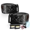 HID Combo 06-08 Dodge Ram 1500 2500 3500 Crystal Headlights - Smoked