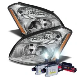 HID Combo 07-08 Nissan Maxima [Halogen Model] Replacement Projector Headlights - Chrome