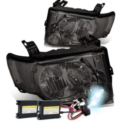 HID Combo 08-12 Ford Escape OE-Style Euro Headlights - Smoked Clear