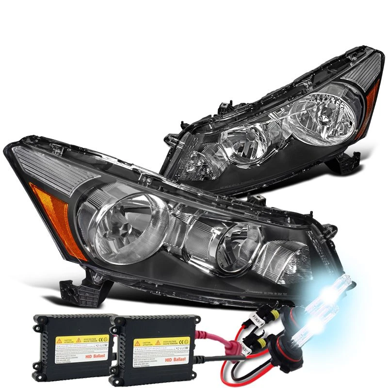 HID Combo 08-12 Honda Accord 4-Door Sedan Crystal Headlights - Black 1 HID Combo 08-12 Honda Accord 4-Door Sedan Crystal Headlights - Black