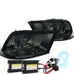 HID Combo 09-2018 Dodge Ram 1500 2500 3500 Euro Crystal Headlights - Smoked
