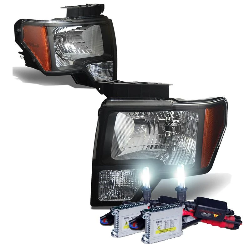 HID Combo 09-14 Ford F150 OEM Style Black Housing Headlights 1 HID Combo 09-14 Ford F150 OEM Style Black Housing Headlights