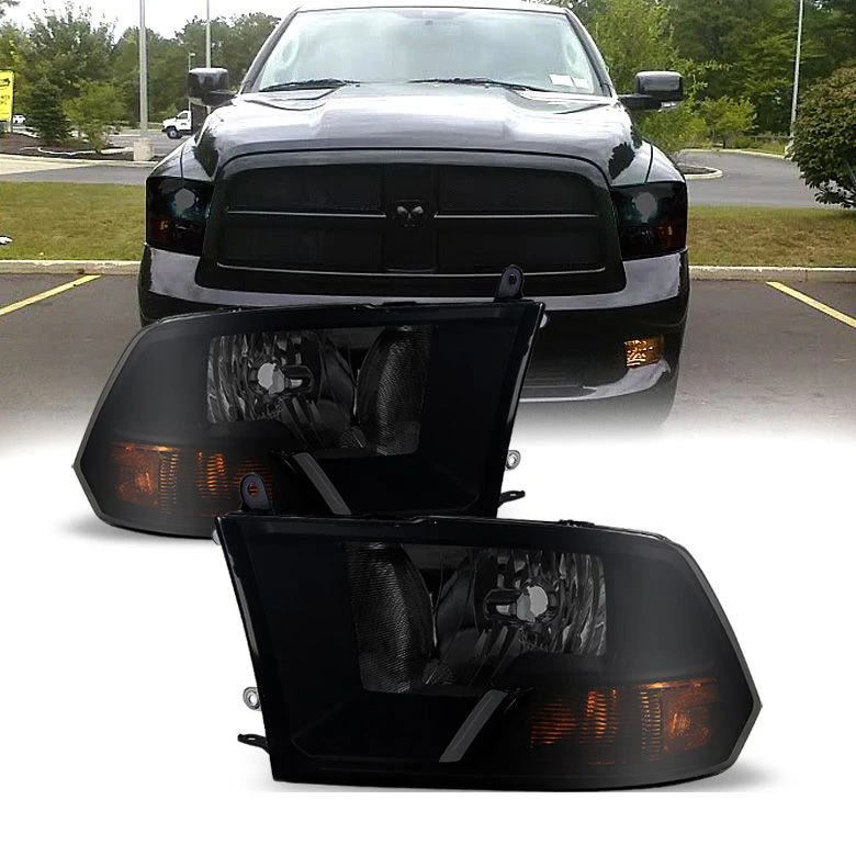 HID Combo 09-16 Dodge RAM 1500 2500 3500 Crystal Replacement Headlights - Black Smoked 2 HID Combo 09-16 Dodge RAM 1500 2500 3500 Crystal Replacement Headlights - Black Smoked - Image 2