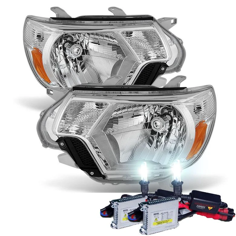 HID Combo 12-15 Toyota Tacoma Pickup Replacement Crystal Headlights - Chrome 1 HID Combo 12-15 Toyota Tacoma Pickup Replacement Crystal Headlights - Chrome