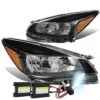 HID Combo 13-16 Ford Escape Euro Crystal Headlights - Black Amber