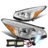 HID Combo 13-16 Ford Escape Euro Crystal Headlights - Chrome Amber