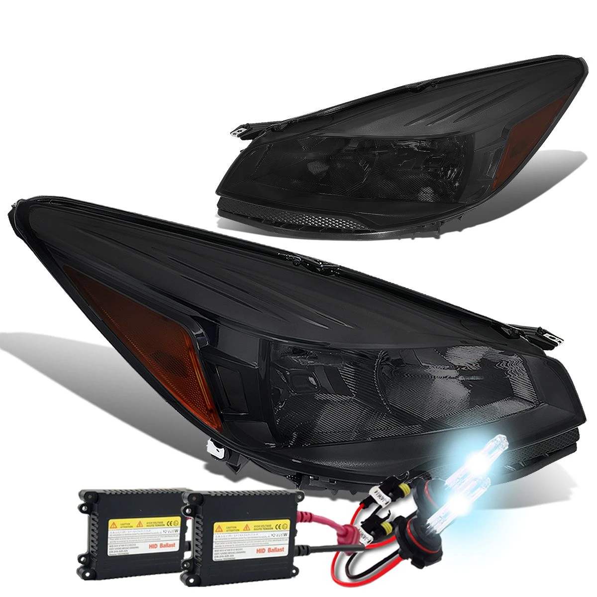 HID Combo 13-16 Ford Escape Euro Crystal Headlights - Smoked Amber 1 HID Combo 13-16 Ford Escape Euro Crystal Headlights - Smoked Amber